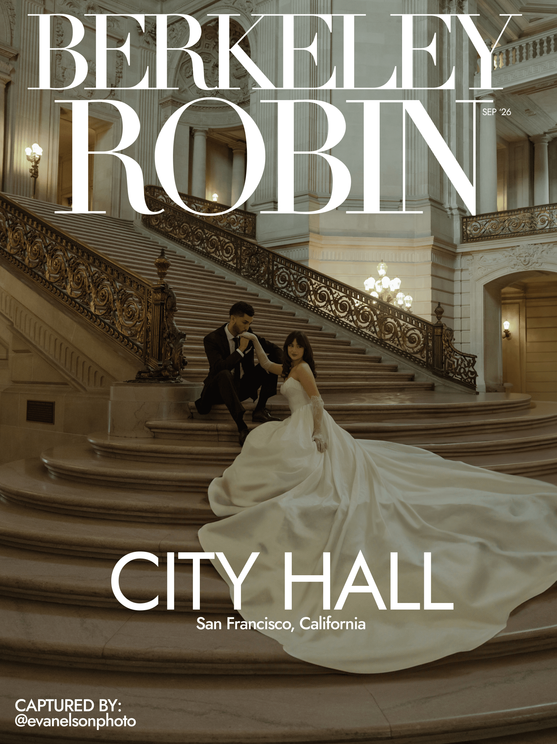 Berkeley and Robin on the grand staircase at San Francisco City Hall