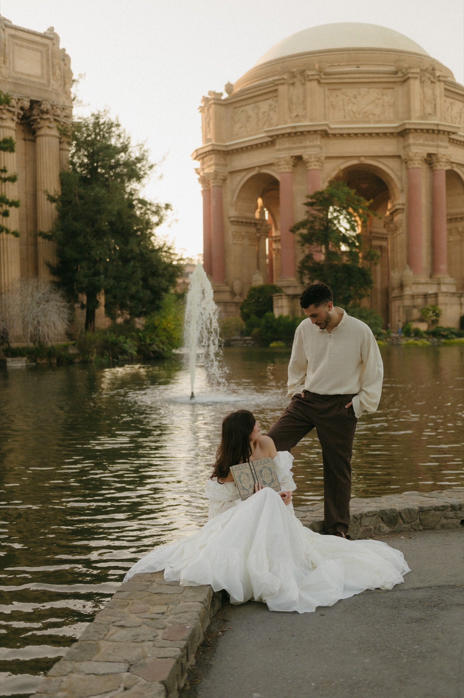 Berkeley and Robin at the Palace of Fine Arts, photographed by @mariefossphoto