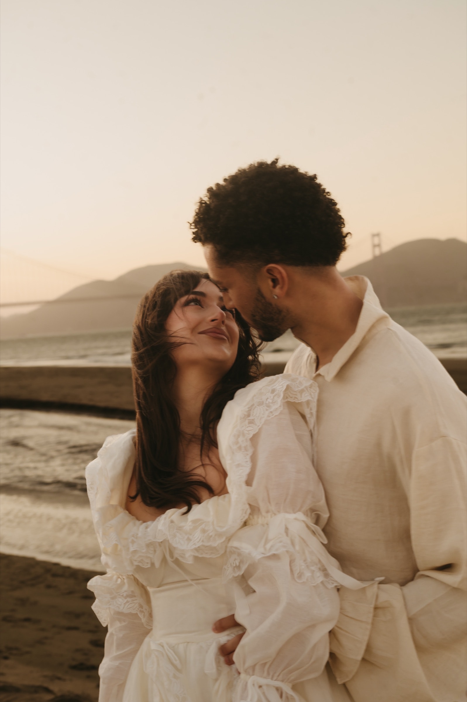 Berkeley and Robin at golden hour by the bay, photographed by @mariefossphoto
