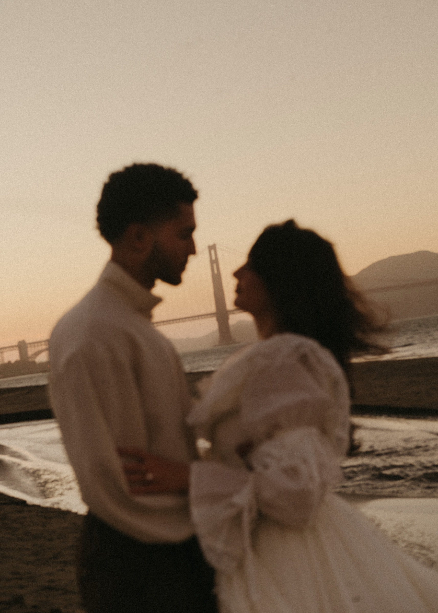 Berkeley and Robin at golden hour by the bay, photographed by @mariefossphoto