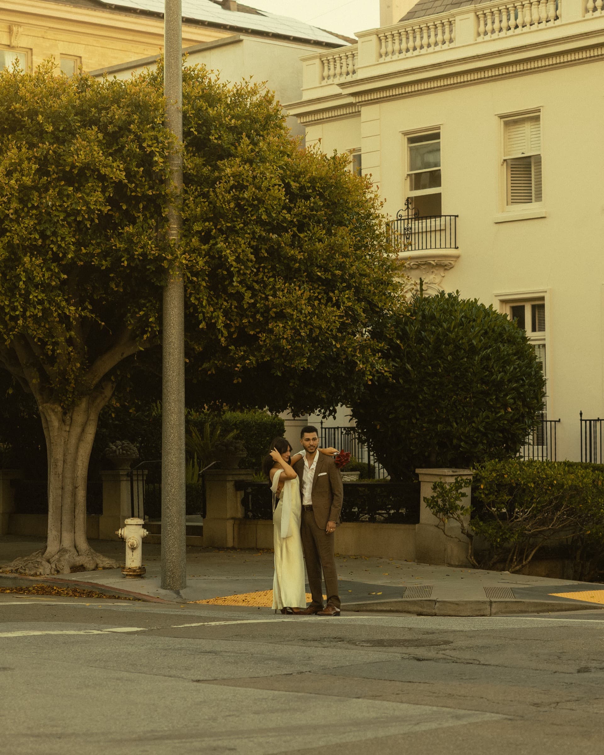 Berkeley and Robin in evening light in San Francisco